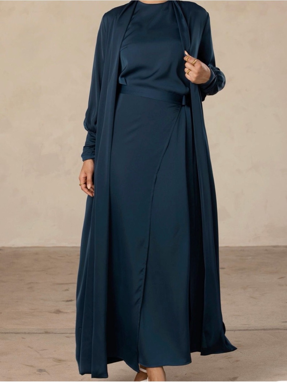 Sadia Open Abaya in Night Sky 3-Piece Set